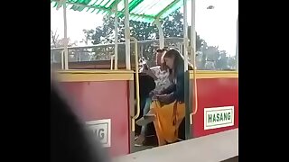Gf Jerking lacking and giving blow job in public
