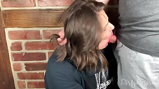 Facefucking a youtuber helter-skelter pulsating cumshot in her mouth