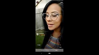 Husband surpirses IG influencer wife to the fullest extent a finally she's live. Cums greater than her face.